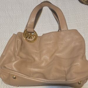 Michael Kors Beige Leather Shoulder Bag